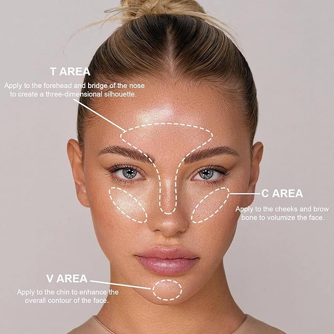 Face Highlighter Palette with Mirror, 8 Colors Glitter Eyeshadow Palette, Diamond Shimmer Glow Contour Palette for Face Highlighters & Luminizers, Long Lasting, Makeup Brush Include