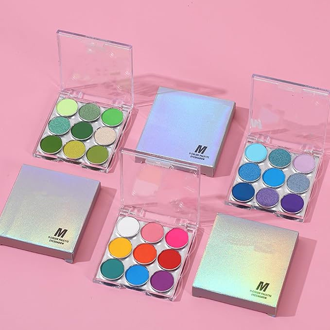 Mattew Eyeshadow Palette 9 Colors Cool Toned Matte Glitter Eyeshadow Palette (Color 03)