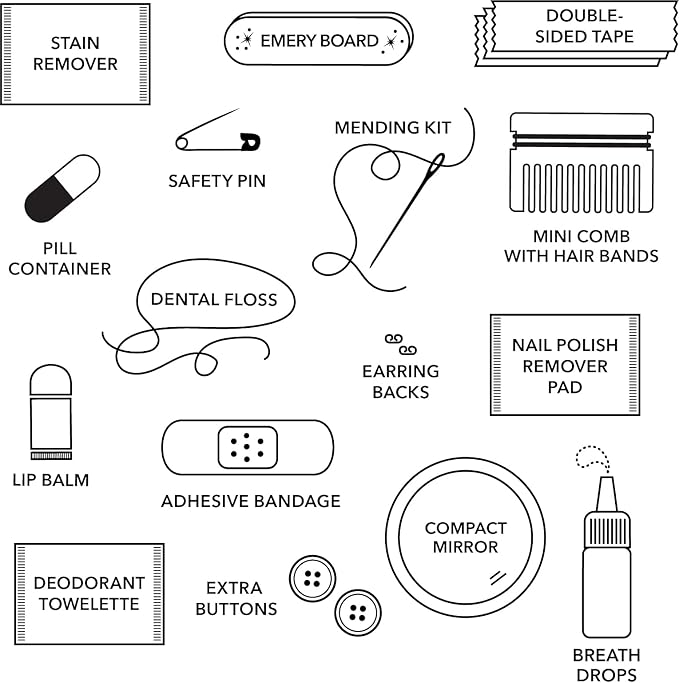 Pinch Provisions Rose Gold Minimergency Kit, includes 17 Travel-Sized Cosmetic Essentials, Convenient for Purses, Emergency Beauty Accessories, Gifts for Holiday’s & Birthday’s