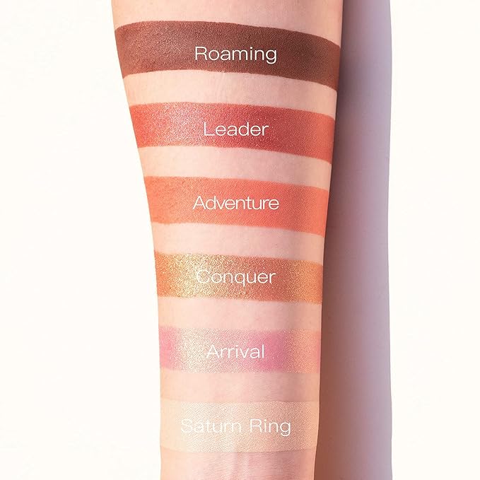READY TO SHINE Pocket-Sized Small Eyeshadow Palette with 6 Highly Pigmented Matte, Frost, and Shimmer, Saturn Voyage Mini Travel Eyeshadow Palette