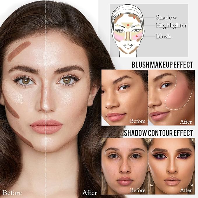 2 Pcs Cream Blush Stick Makeup Kit, Natural Shimmer & Matte Stick Blush Wand for Cheeks, Lightweight Blendable Silky Cream Blush Makeup -Matte Blush (#02 Soft Pink #03 Coral Orange)