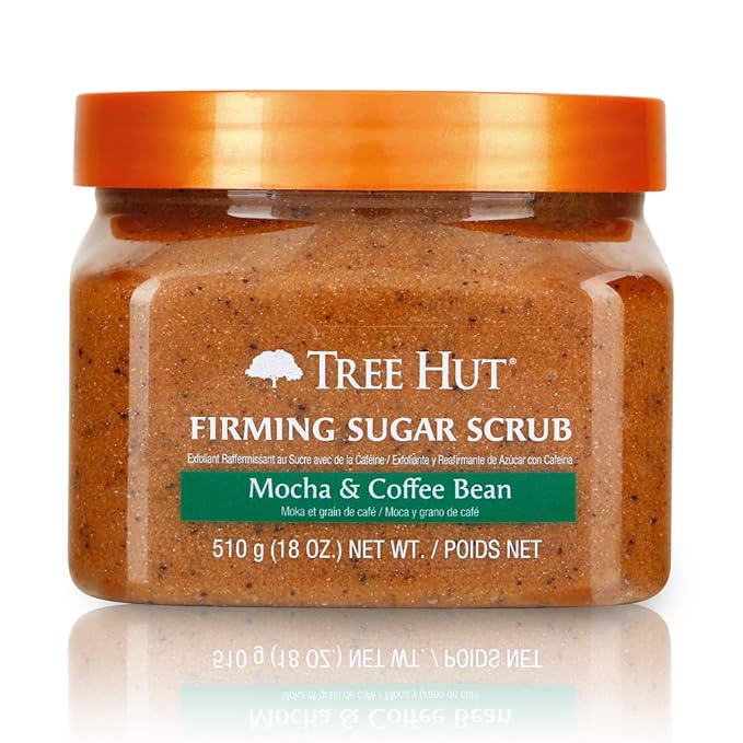 Tree Hut Ultra Hydrating and Exfoliating Sugar Scrub Mocha & Coffee Bean for Nourishing Essential Body Care, 18 Ounce