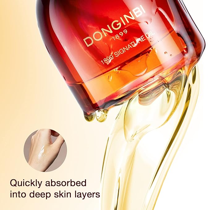 Donginbi 1899 Signature Oil - Skin Barrier Repair & Firming Face Oil for Women, Jojoba Seed Oil & Sweet Almond Oil for Sensitive Skin, Korean Red Ginseng Skin Care, 0.88 floz / 25ml