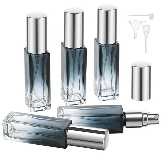Segbeauty Refillable Perfume Bottle Travel, 5 Set of 10ML Pocket Glass Perfume Atomizer, Empty Fine Mist Mini Travel Bottles Set Cologne Atomizer Dispenser Fragrance Sprayer Cosmetic Container