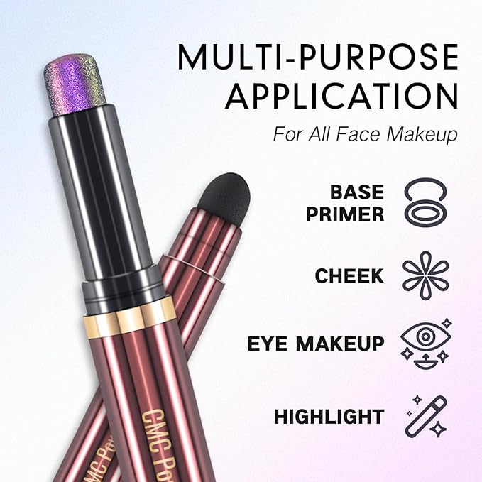 CHARMACY Duochrome Long Stay Eyeshadow Stick, Creamy Eye Shadow Stick, Multicolor-Shifting Glitter Eyeshadow, Waterproof & Smudge-Proof, High Pigmented, Built-in Smudger #04