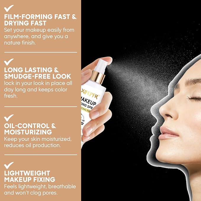 Makeup Setting Spray, 8.12 Fl Oz Matte Finishing Spray, Ultra Fine Setting Mist, Long Lasting Fixing Spray, Lightweight Oil Control Hydrating Refreshing Fast Drying, Vegan & Cruelty-Free