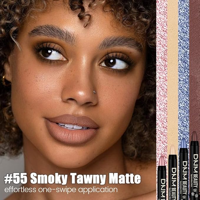 Kaely Cream Eye Shadow Sticks, Smoky Tawny Matte Eyeliner Pencil Eyeshadow Palette Makeup, Eye Highlighter Brightener Stick for Older Women Waterproof Pigmented, sombras para ojos, New-55