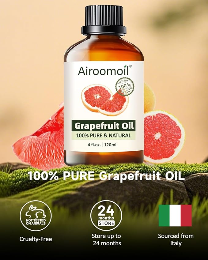 Pure Grapefruit Essential Oil - Fresh Citrus Scent Aromatherapy for Diffusers, Candle Soap Making, Massage Oil 4 Fl Oz
