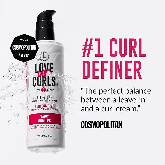 Love Ur Curls - Shampoo & Conditioner Set with All in One Curl Cream Styler for Wavy Hair, 3 Step System for Repair and Moisturizing