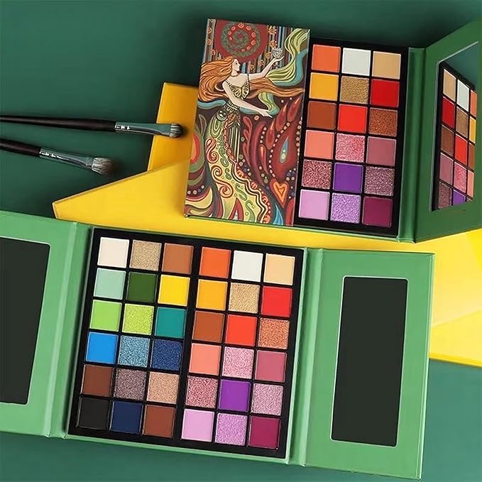 K'APEINE 36 Colors Eyeshadow Palette, Colorful Eyeshadows Palette Neon Shimmer Matte Glitter Eye Shadow High Pigmented Shadow Set Long Lasting Eye Makeup for Women