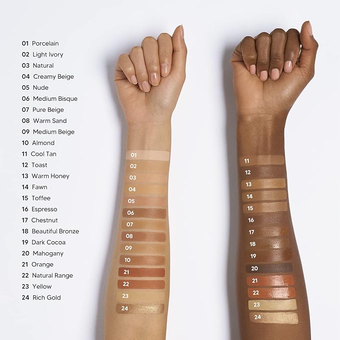 Ruby Kisses HD Concealer & Foundation Flawless Full Cover Brush Face Makeup (Porcelain)