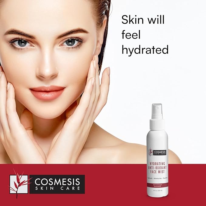 Cosmesis Hydrating Anti-Oxidant Face Mist - Refresh, Moisturize & Soothe Dry Skin, Tea Blend & Vitamins A/D - 4 fl oz