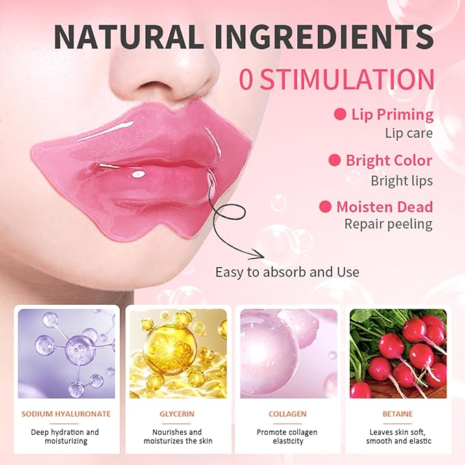 20 Pieces Lip Masks&24K Gold Under Eye Masks,Crystal Collagen Gel Eye Masks,Moisturizing Cherry Blossom Lip Patches Skin Care,Reducing Fine Lines & Dark Circle for Puffy Eyes,Birthday for Women