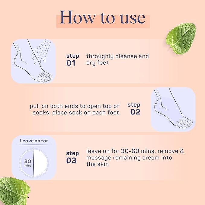 SpaLife Softening Care Foot Sockies (8-Pack) - Spearmint & Tea Tree Oil, Exfoliating Pack for Healthy Feet, Intensive Repair, Callus Remover Sockies, Dry Skin Solution, Moisturizing Foot Treatment