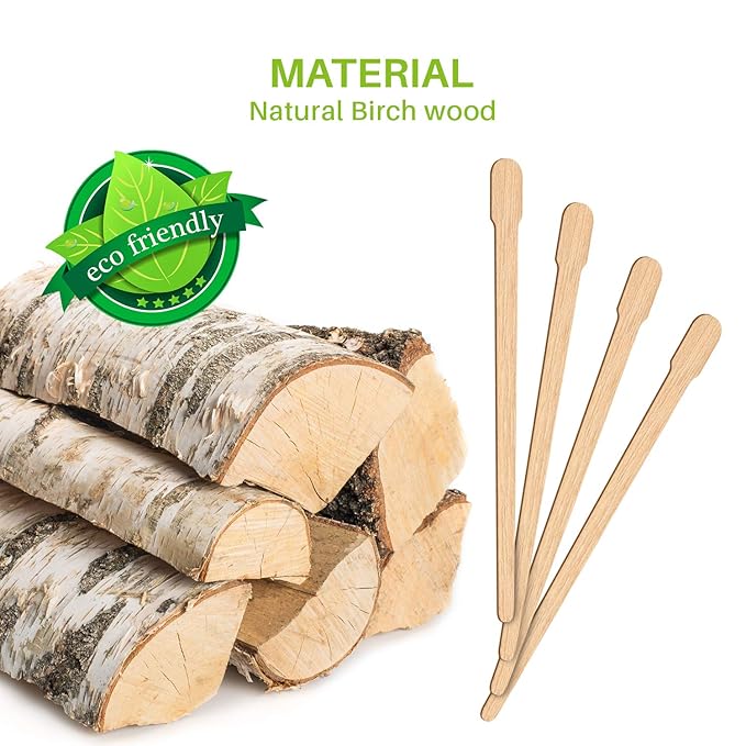 Mibly 200 Pcs Wooden Wax Sticks - Eyebrow, Lip, Nose Small Waxing Applicator Sticks for Hair Removal and Smooth Skin - Spa and Home Usage