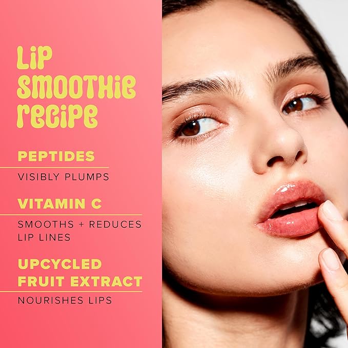 Farmacy Peptide Lip Balm - Lip Smoothie Hydrating Lip Balm with Vitamin C to Visibly Plump + Smooth Lip Lines - Nourishing Lip Treatment with a High-Gloss Finish - Apple (10g)