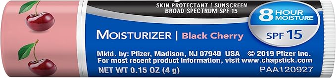 ChapStick Moisturizer Original, Black Cherry and Cool Mint Lip Balm Tubes Variety Pack, SPF 15 and Skin Protectant - 0.15 Oz (Pack of 3)