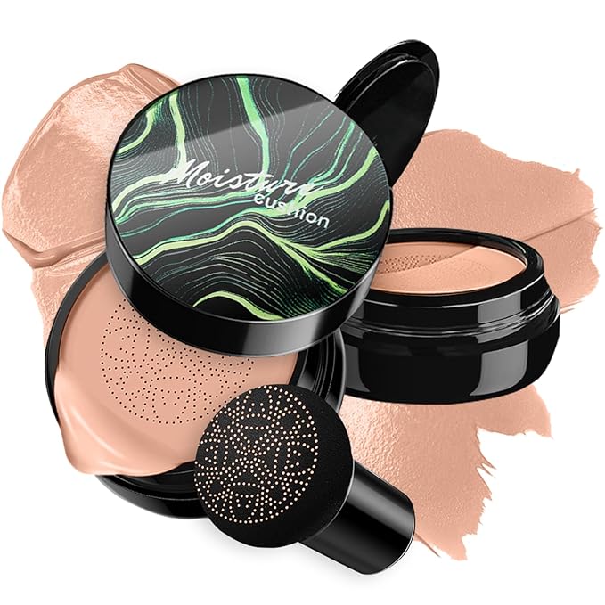 Mushroom Head Air Cushion CC Cream Foundation - Moisturizing Concealer for Even Skin Tone - Makeup Base Primer (#03 Brunet Brown)