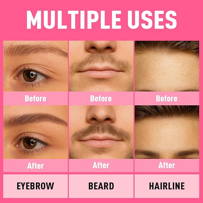 Dual Ended Microblading Eyebrow Pen - 2 in 1 Liquid Eyebrow Pencil with Brow-Fection Angled Brush & Precise Detail Brush-Tip, Shapes & Fills Hair-Like Looking Brows, Lasts All-Day, Dark Brown