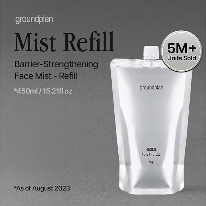 Silver Bottle, Refill - Facial Barrier Mist with 80% Witch Hazel Water, Cica for Skin Barrier Repair, Recovery Mist for Sensitive Skin, Dewy Hydration, Korean Skin Care (15.22 fl oz)