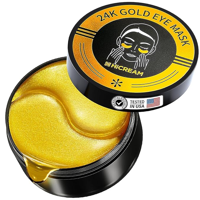 Golden Glow Under Eye Patches for Puffy Eyes - 60Pcs Eye Gels Rejuvenating Treatment for Dark Circles, Puffiness, Refreshing,Revitalizing Looks Less Tired