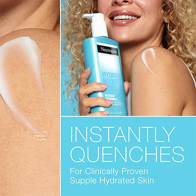 Neutrogena Hydro Boost Body Moisturizing Gel Cream with Hyaluronic Acid, Non-Greasy & Fast Absorbing, Lightweight Hydrating Body Lotion for Normal to Dry Skin, Fragrance-Free, 16 oz (Pack of 2)