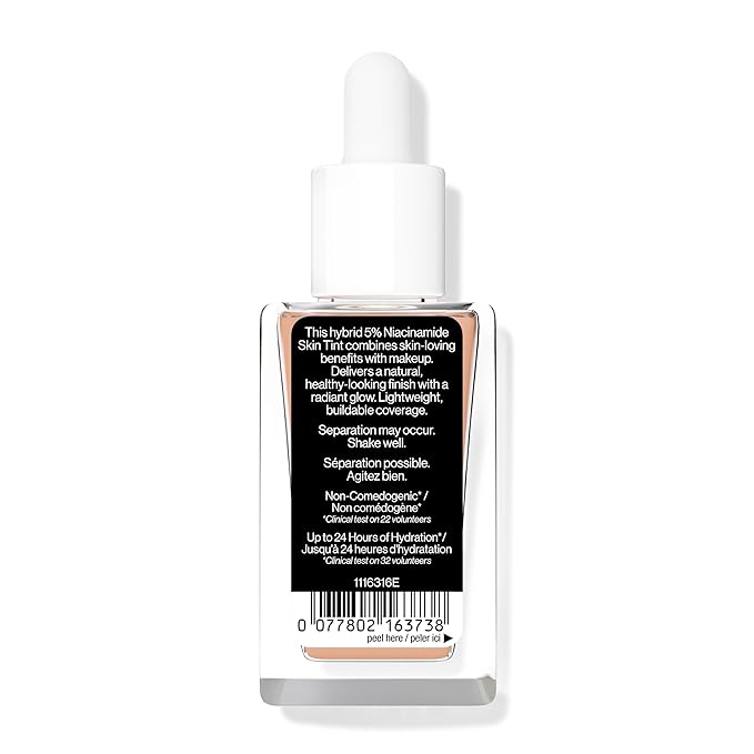 wet n wild Bare Focus Skin Tint, 5% Niacinamide Enriched,Buildable Sheer Lightweight Coverage,Natural Radiant Finish,Hyaluronic & Vitamin Hydration Boost,Cruelty-Free & Vegan-Light Medium Sand