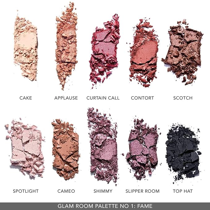 Haus Laboratories By Lady Gaga: GLAM ROOM PALETTE NO. 1: FAME | 10-Shade Eyeshadow Palette, Blendable & Buildable Eye Makeup with Pigmented Matte, Metallic, Shimmer, and Sparkle Finishes (Pack of 3)