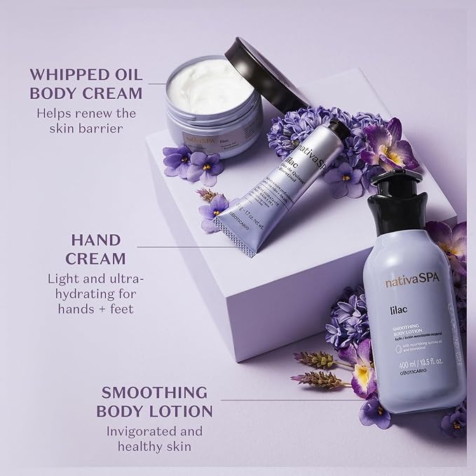 Nativa SPA by O Boticário, Lilac Smoothing Body Lotion with Nourishing Quinoa Oil + BioRetinol, Fragranced Skin Moisturizer, 13.5 Ounce