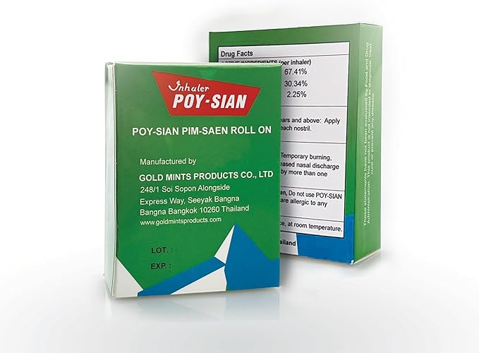 POY-SIAN Thai Pim-Saen Balm Oil 5ml Roll-On (Pack of 3)
