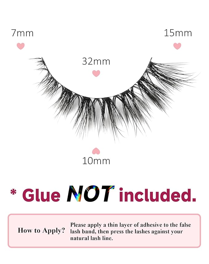 Cat Eye Lashes False Eyelashes Mink Lashes Wispy Eyelashes Natural Look Fake Eyelashes Mink Lashes Fluffy False Lashes UP8