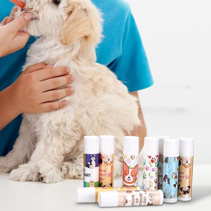 36 Sets Vet Tech Gift Animal Lip Balm Thank You Tag Organza Bag Veterinarian Appreciation Gifts Vet Tech Week Gift for Veterinary Technologist Nurse Birthday Christmas End of Year Supplies