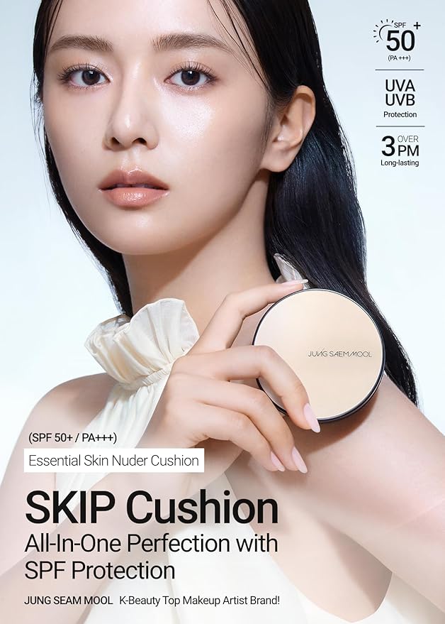 [JUNGSAEMMOOL OFFICIAL] Essential Skin Nuder Cushion (04 N Light) | Refill Included | Natural Finish | SPF50 Broad Spectrum | Makeup Artist Brand