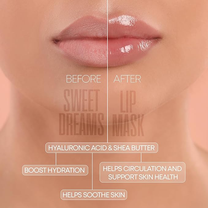 W7 Super Sweet Dreams Strawberry Lip Mask - Vitamin E, Aloe Vera and Grape Seed Oil - For Hydrated, Full Looking & Irresistible Lips - 0.67 Fl Oz
