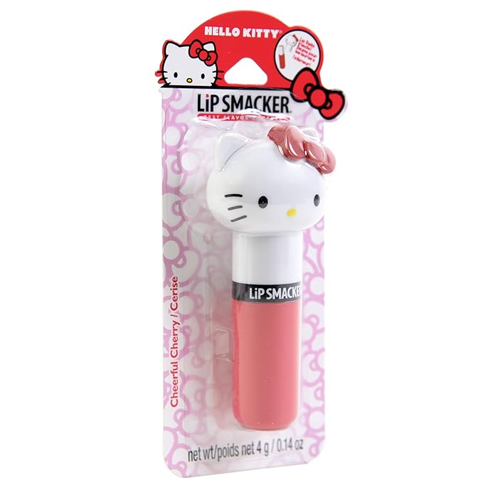 Lip Smacker Lippy Pals Sanrio Hello Kitty, Flavored Moisturizing & Smoothing Soft Shine Lip Balm, Hydrating & Protecting Fun Tasty Flavors, Cruelty-Free & Vegan - Cheerful Cherry
