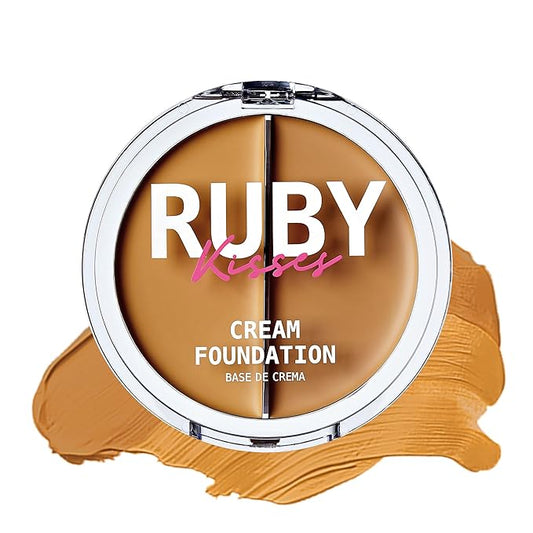 Ruby Kisses 3D Face Creator Cream Foundation & Concealer, 12 Hours Long Lasting, Medium to Full Coverage, Non-Greasy, Ideal for Makeup & Contour Palette (Level 6)