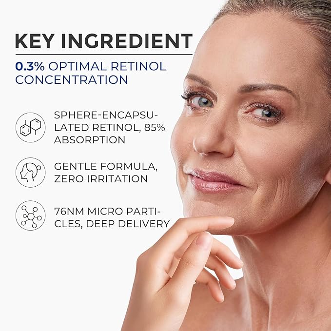 Retinol Serum for Face, Anti Aging Serum, Retinoid Collagen with Vitamin E Resurfacing Facial Rapid Fine Lines Repair, Brightening Pore Minimizer for Face Daily Skin Care Treatment 1oz