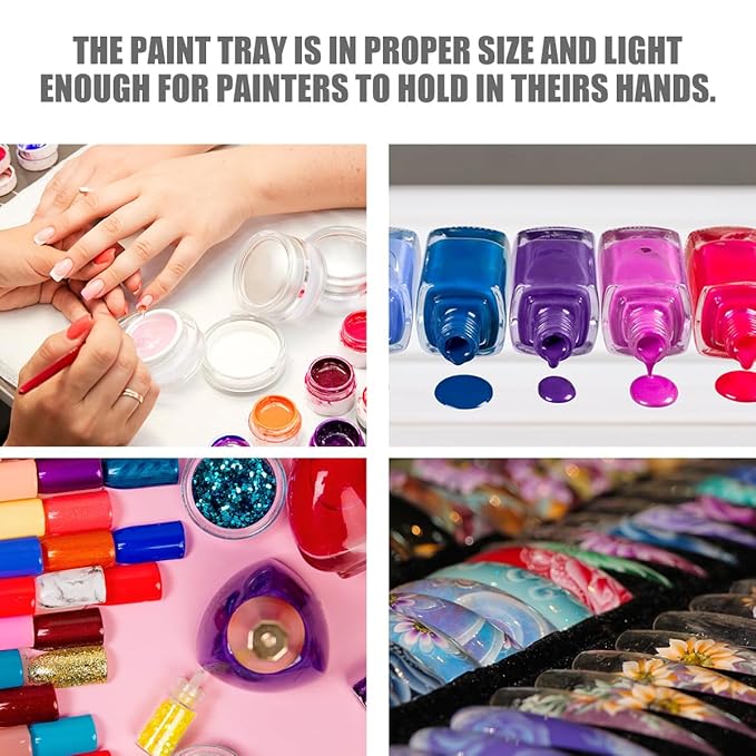 Resin Nail Art Palette: 2PCS Nail Art Palette Makeup Resin Mixing - Makeup Plate Nail Plates for Nail Art Nail Tip Holder Nail Art Display
