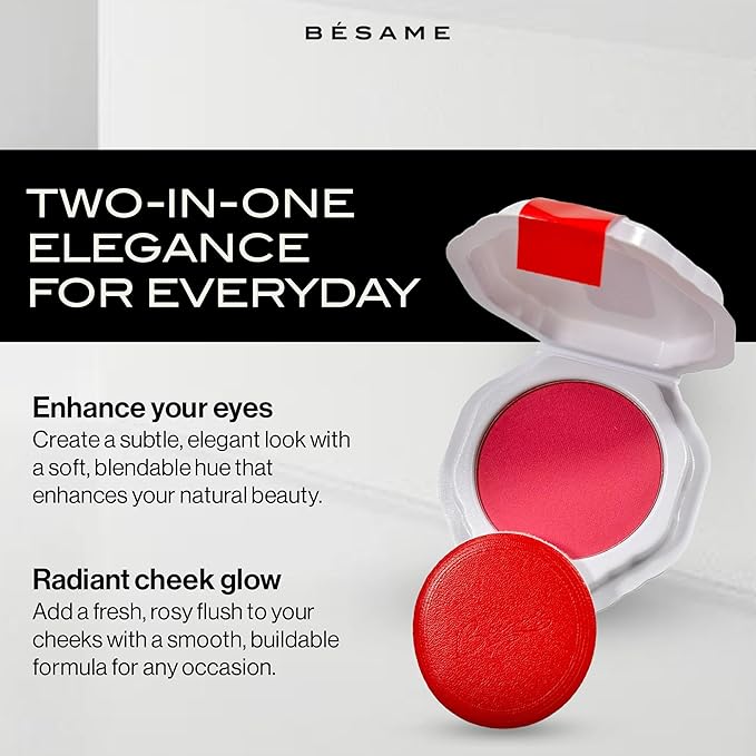 Besame Cosmetics Dreamy Pink Blush Refill, Pink Pressed Powder Blush