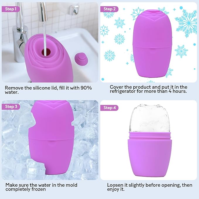 LATME Ice Cube Roller for Face Eyes,Reusable Silicone Ice Mold,Womens Gifts,Face Massager Roller Puffiness Migraine Pain Relief and Minor Injury