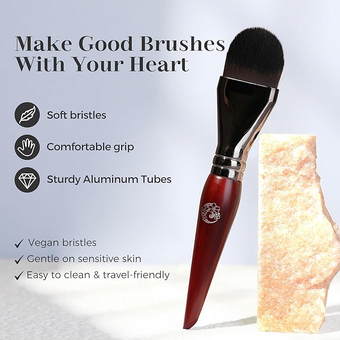 ENERGY Foundation Brush for Liquid Makeup DIY Facial Mask Premium Soft Bristles Contour Face Brush for Blending Liquid, Cream, Eye Mask, Under Eye Concealer Vegan Flat Cosmetic Makeup Tool