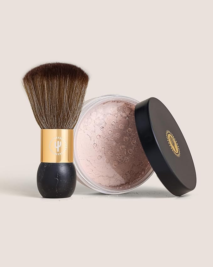 Quick-Dry Powder Kit l Removes Sticky, Tacky Feeling l Hydrates Skin l Includes Powder & Brush l Dermatologically Tested, Vegan-Friendly, Talc-Free l All Skin Types l 1oz