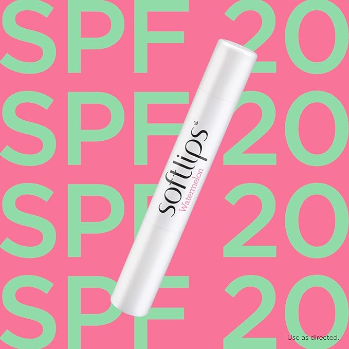 Softlips Watermelon Lip Balm 2-Pack with SPF 20 - Juicy Hydration for Smooth, Protected Lips