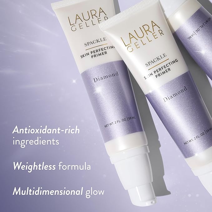LAURA GELLER NEW YORK Spackle Primer - Diamond - Super-Size 2 Fl Oz - Hyaluronic Acid Makeup Primer for Mature Skin