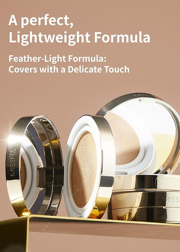 MISSHA Glow Cushion No.13 Light Beige for Fair Skin Radiant & Moisturizing Skin with Buildable Coverage