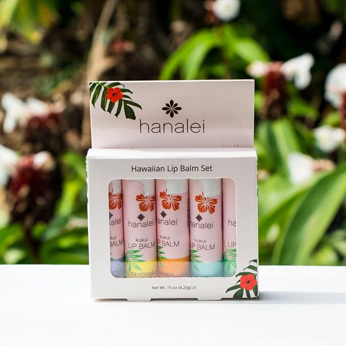 Hanalei Lip Balm and Moisturizer - Natural Kukui Oil and Beeswax Lip Moisturizer to Hydrate and Replenish Dry, Chapped Lips - Made in USA - Tropical Citrus