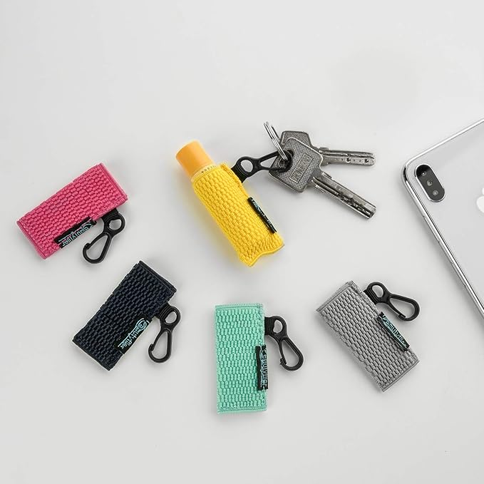 Beautyflier Cute Elastic Lip Balm Holder Keychain, Lipstick Sleeve Chapstick Sleeve Holder for Burts Bees Chapstick