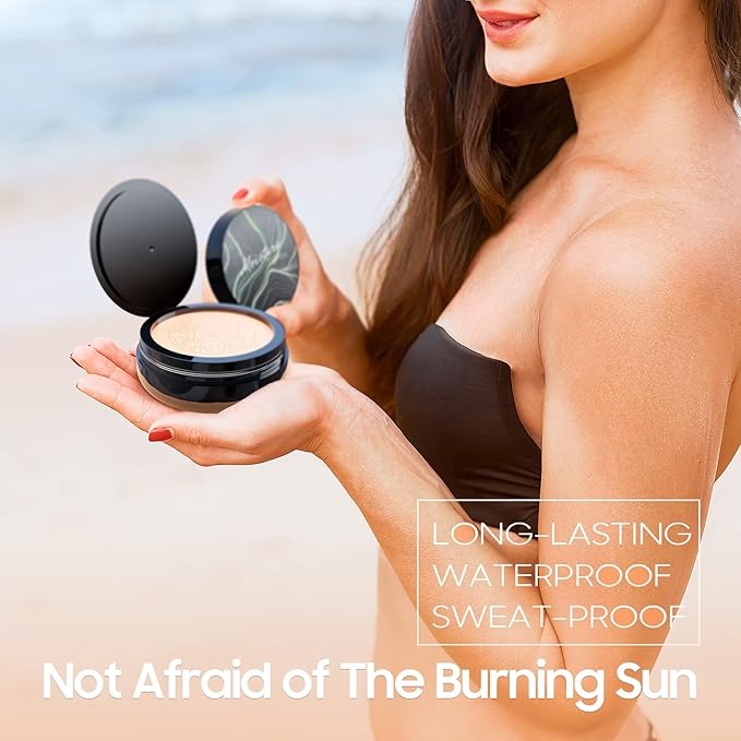 Mushroom Head Air Cushion CC Cream Foundation - Moisturizing & Long-Lasting BB Cream Concealer Makeup Base for All Skin Types, Brighten Long - Lasting Even Color Correcting Concealer (Nude)