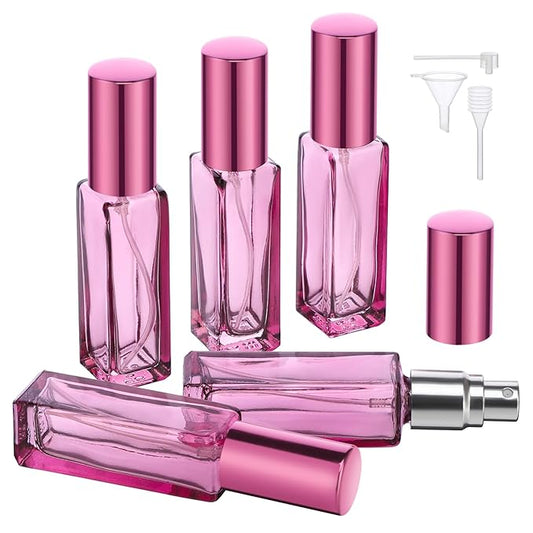 Segbeauty 5pcs Travel Refillable Atomizer, 10ML Empty Sprayer for Perfume, Mini Portable Glass Spray Bottle Dispenser for Cosmetic Accessories, Outgoing Travel Essentials