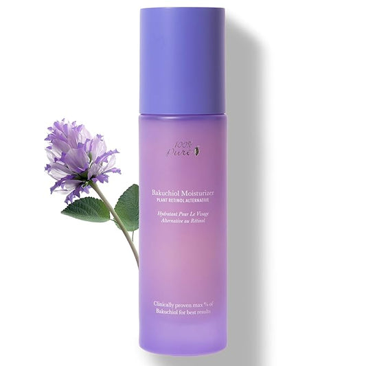 100% PURE Bakuchiol Facial Moisturizer Natural Retinol Alternative Face Cream with Anti Aging Antioxidants Hyaluronic & Kojic Acid Squalene Daily Skincare for Women & Men - 1.7 fl oz